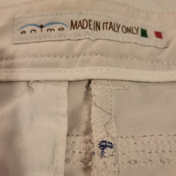 ANIMO White Grip Knee Patch Breeches size I 38 Pocket Detail Italy Equestrian - Picture 3 of 12